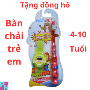 Bàn chải đánh răng cho bé bàn chải đánh răng cho trẻ em 4 tuổi - 10 tuổi bàn chải đánh răng Sunree (Tặng kèm đồng hồ)