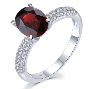 Lohaspie Jewelry Pure 2.3 Carats Sterling 925 Silver Original Ring Natural Swiss Blue Topaz Amethyst Garnet Ring Garnet Stone Ring Ladies Amethyst Ring Lohaspie Jewelry