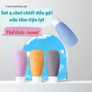 Set Chai Chiết Du Lịch 4 Màu Pastel Siêu Xinh -Combo Chai Chiết Mỹ Phẩm Mini – Gọn Nhẹ Sang Xịn