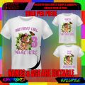 MOANA DESIGN PERSONALIZED GIRLS  BIRTHDAY T-SHIRT DESIGN CUSTOMIZED DESIGN IN TSHIRT WITH NAME SUBLIMATION PRINT WHITE SHIRT. 