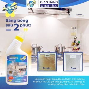 SMART CLEANER - Nước tẩy rửa dầu mỡ lâu ngày nhà bếp SMART làm sạch nhanh xoong nồi máy hút mùi 300/500ml