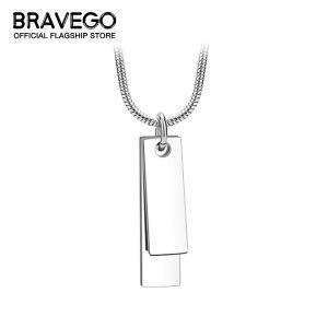 Bravego Men Fashion Titanium Steel Pendant Necklace High Polished Tag Necklace Jewelry Gifts