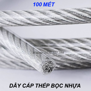 DÂY CÁP THÉP BỌC NHỰA CÁP LỤA BỌC NHỰA CÁP MẠ KẼM BỌC NHỰA PVC PHI 4mm CHỐNG GỈ SÉT
