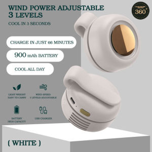 🆒Bladeless Mini Clip‑on Waist Fan Rechargeable Portable Pocket Fan 900mAh Battery Up to 5 Hours Working Time 3‑Speed Silent Leafless Air Cooler Hanging Neck & Desktop Multi‑use Fan for Girls Office Outdoor Travel Summer Cooling