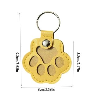 Aitemay Pet Hair Memorial Keychain PU Leather Keepsake Locket for Cat Dog Fur Pet Hair Storage Pendant Handbag Hanging Accessories