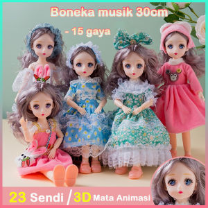 Musik Boneka Manga Mata BJD Putri Pesta Berdandan Boneka Mainan Anak Hadiah