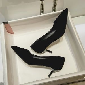 Free Shipping Comfortable For Commuting These Black Stiletto Heels With A Pointed Toe Are Available In Plus Sizes And Feature A Suede Finish Making Them Perfect For Spring And Autumn.They Are Fashionable And Versatile