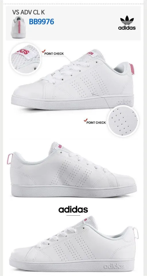 Adidas Girls Essentials VS Advantage Clean Shoes BB9976 White Pink 255mm Lazada Singapore