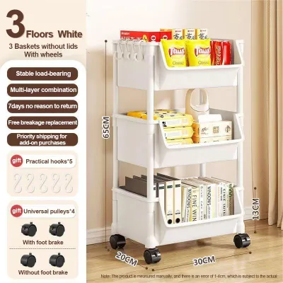 Trolley Bookshelf Kitchen Storage Rack Kitchen Corner Narrow Slit Storage Cabinet