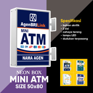 Neon Box Mini ATM 50X80CM Akrilik Dua Sisi Custom
