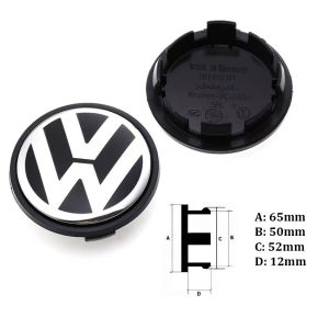 01 chiếc Logo chụp mâm ốp lazang bánh xe ô tô Volkswagen DZ-003 - Dùng cho xe Volkswagen 2008-2016 MÃ DZ-003