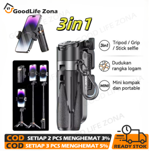 【COD】Jc25 Tongsis Tripod Bluetooth 3 in 1 Extendable Grip Tripod Mini Selfie Stick Remote Control Tripod