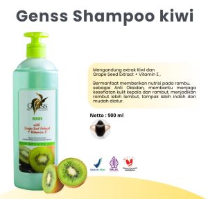 Genss Shampoo Kiwi with Grape Seed Extract Vitamin E untuk rambut susah di atur 900 ml