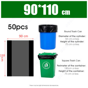 ODOROKU 50pcs Heavy Duty Trash Bag Garbage Bag Plastic Bag Rubbish Bag Bin Bag Thickened Disposable Multiple Size Heavy Duty for Home Office Industrial