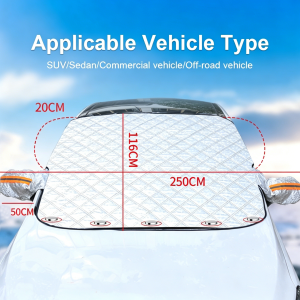 ✅116*250✅Car Windshield Cover Car Sunshade 5 Layer Magnetic Anti-Theft UV Heat Insulation Waterproof Cover for Sedan SUV Pickup