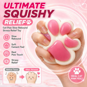Cement Texture Cat Paw Slow Rising Squeeze Toy Stress Relief Fidget Anti Anxiety Sensory Novelty Gift
