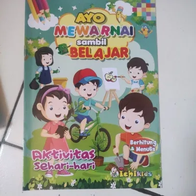 Buku edukasi mewarnai anak karakter A5