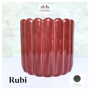 The Leaferie Rubi Red plant pots. Ceramic flowerpot . flowerpots flower pot