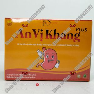 An Vị Khang Plus hộp 16 gói - Dùng cho người bị viêm loét dạ dày tá tràng với biểu hiện ợ hơi ợ chua đầy hơi chướng bụng chương hơi đau thượng vị