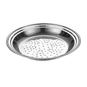 YIYU STUDIO Stackable Stainless Steel Steamer Basket Large Hole Round Food Steaming Rack Convenient Thicken Steaming Holder Kitchenware