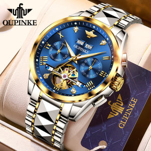 Swiss Brand OUPINKE Watch for Men Automatic Winding Mechanical Tourbillon Luxury Business Sapphire Crystal Luminous Waterproof Watch