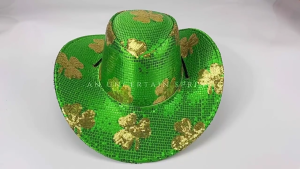 Sequins Festival Hat Set Comfortable Green Hat Cultural Event Hat Party Headwear for Festivals and Gatherings