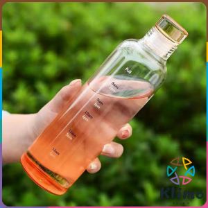 Klimo Plastic Bottle Portable Colorful/Transparent Creative Time Mark Water Cup 500ml