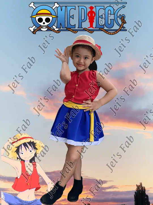 One Piece Girl Version Monkey D Luffy Costume for baby up to 12