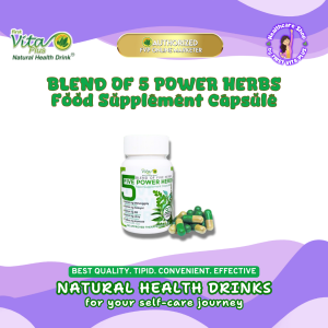Blend Of Five Power Herbs Food Supplement Capsules First Vita Plus Natural Health Drink