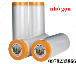 Màng nilon che phủ ngăn bụi nội thất đa năng ABA11x20 chống ẩm mốc giữ mới nội thất có một đầu dán rộng 11m dài 20m