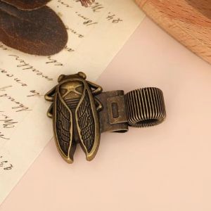 NEXTYOO Metal Pen Loop Holder Multi-functional Anti-lost Spring Pen Clip Vintage Secure Grip Bookmark Stationery Supplies