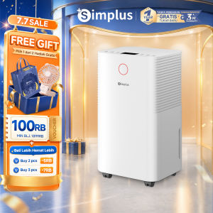 Simplus Dehumidifier 12L/Hari Tangki 2L Mode Otomatis Kering Tidur Senyap 35dB Hemat Listrik Roda Kunci Anak