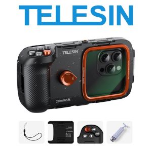 TELESIN 20m Waterproof Underwater Dive Case Bluetooth Remote Control Phone Camera Grip Handle for Mobile Smartphone