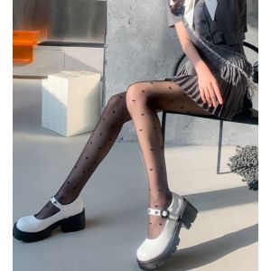 Quần Tất Siêu Dai Họa Tiết Hình Trái Tim Phong Cách Gợi Cảm Thanh Lịch Co Giãn Tốt