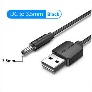 Vention USB to DC 3.5mm Power Cable USB A to 3.5 Jack Connector 5V Power Supply Adapter for Fans Luna2/3 Charger USB HUB DC 5.5mm Charging Cable