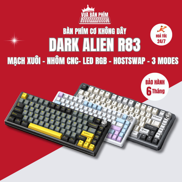 [HÀNG SẴN] Bàn phím cơ không dây Dark Alien r83 nhôm CNC nguyên khối ...