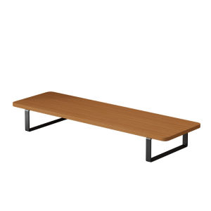 Extra-Wide Monitor Riser Stand 24cm Curved Safety Edge Wooden with Aluminum Legs Available from 50–100cm