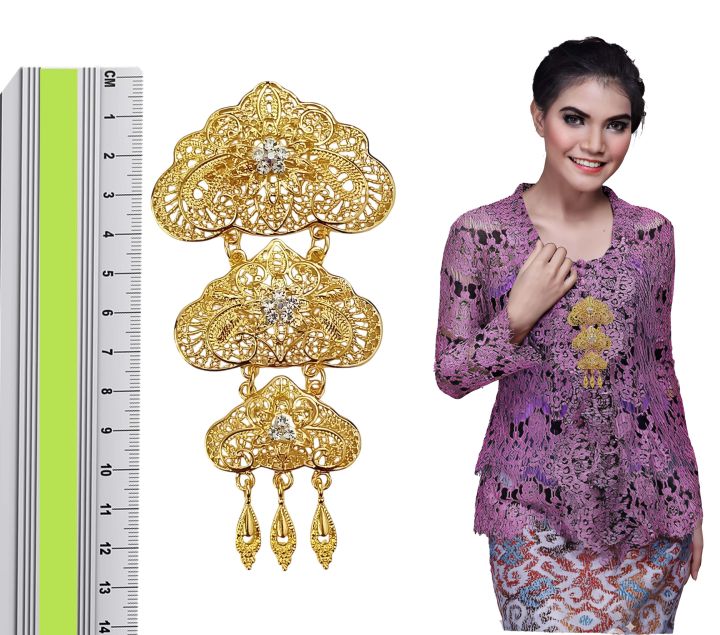Bros Kebaya Kutu Baru Jilbab Bross Kutubaru Hijab Etnik Adat Brooch Aksesoris Kebaya 3 susun