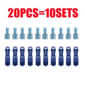 20pcs(10 Set）T-Tap Wire Connector Quick Electrical Cable Connector Snap Splice Lock Wire Terminal Kit Blue