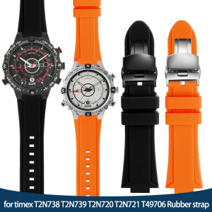 new High Quality Rubber watchband for TIMEX watch T2N720 TW2T76300 T2N721 Series Men Waterproof Convex Silicone Sports Strap 24*16mm high-quality