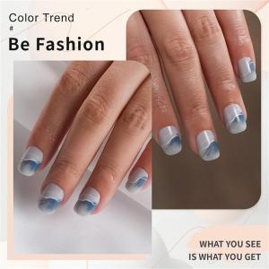 24 miếng bóng đầu mũi của Pháp ngắn vuông giả móng tay cho phụ nữ với độ dốc Tranh phong cảnh thiết kế Báo Chí trên móng tay