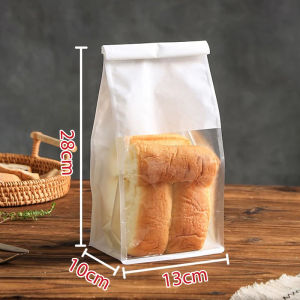 *พร้อมส่ง*ถุงบรรจุขนมปังปิ้ง 50/100ใบ ถุงขนมปัง ถุงลวดพับ ขาว ถุงขนมปังมีหน้าต่างใส่
