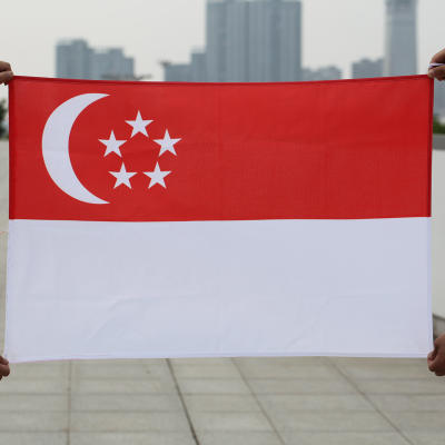 Singapore Flag(91cm x 135cm) HDB Singapore national flag polyester(Fengshui) Standard Household SGUN