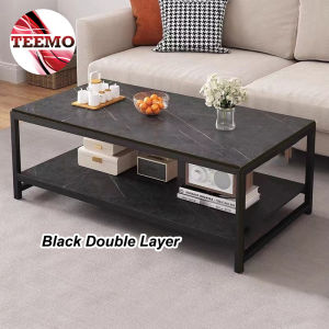 TEEMO Single/Double Layer Marble Pattern Living Room Household Rectangle Coffee Table - Fulfilled by TEEMO SHOP