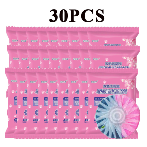 30pcs Toilet Cleaning Tablets Automatic Bathroom Cleaner Dual Color Toilet Cleaner Rose Fragrance Toilet Cleaner Repeated Flushing Blue Bubble Toilet Cleaner Long-Lasting Fragrance Toilet Deodorizing Tablets