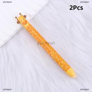 [COD] yixiayun 2Pcs Multifunctional Erasable Neutral Pens Animal Design Quick-drying Gel Pen Double Ink Color Pens Writing Tool School Supplies