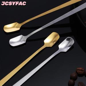 JCSYFAC 1 cái thép không gỉ dài xử lý Ice Spoon Bộ đồ ăn cho cà phê & Trà Ice Cream món tráng miệng khuấy thìa Scoop