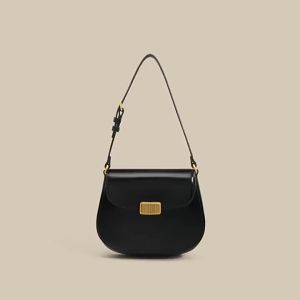 Cowhide saddle bag niche design shoulder and crossbody bag high-end simple and stylish vintage commuter bag