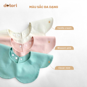 Yếm vải Dotori Cotton 100% hình bông hoa xoay 360 độ Blooming Baby Bib - Made in Korea