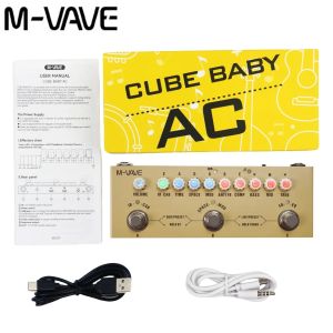 M-VAVE Cube Baby AC Pro Acoustic Guitar Processor | 9 AMP/IR Sims w/ Dly/Chs/Rvb FX | USB Audio Interface & Type-C Recharge